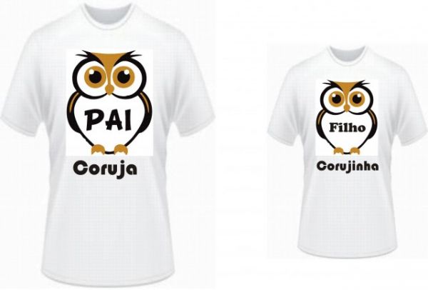 Kit 2 camisetas Pai e Filho CORUJA